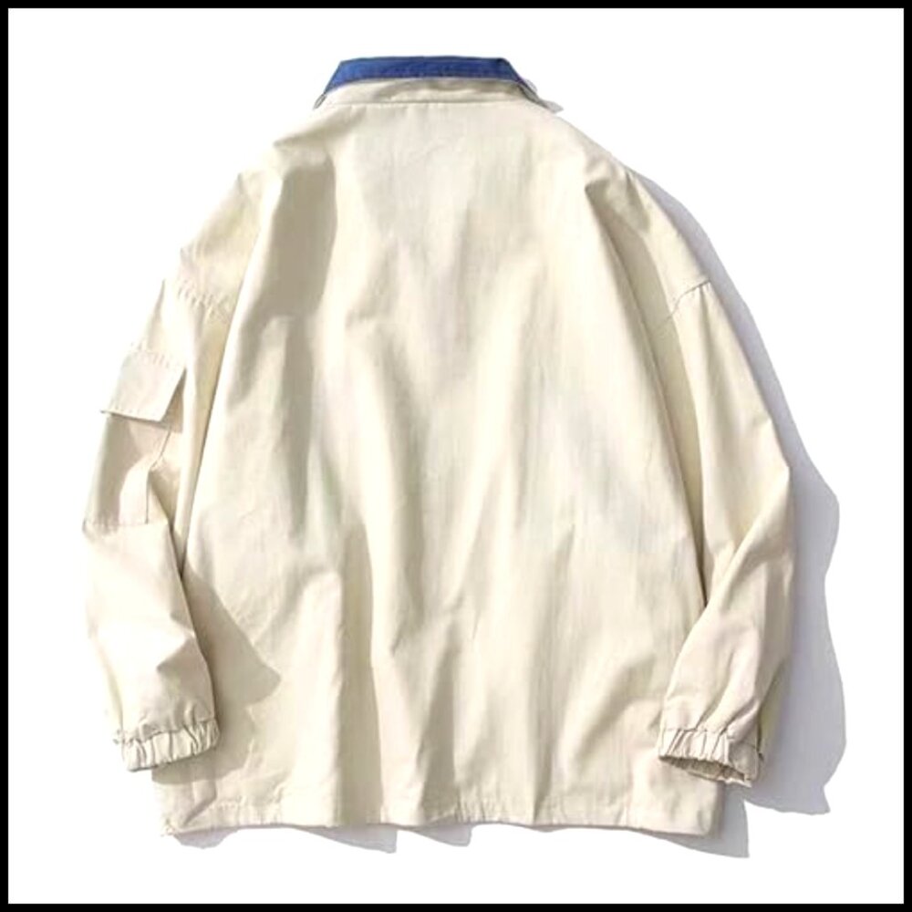 Oversized Varsity Windbreaker Jacket Polyester Y2… - image 4